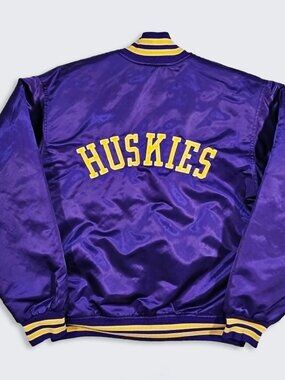 Washington Huskies Vintage 70s Felco Satin Bomber Jacket